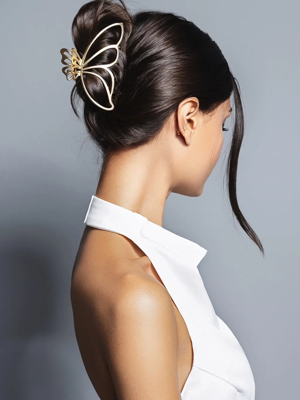 GILDED WING BUTTERFLY CLAW CLIP- Gold